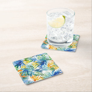 Porta-copo De Papel Quadrado Palmas tropicais do Paper Porta copos