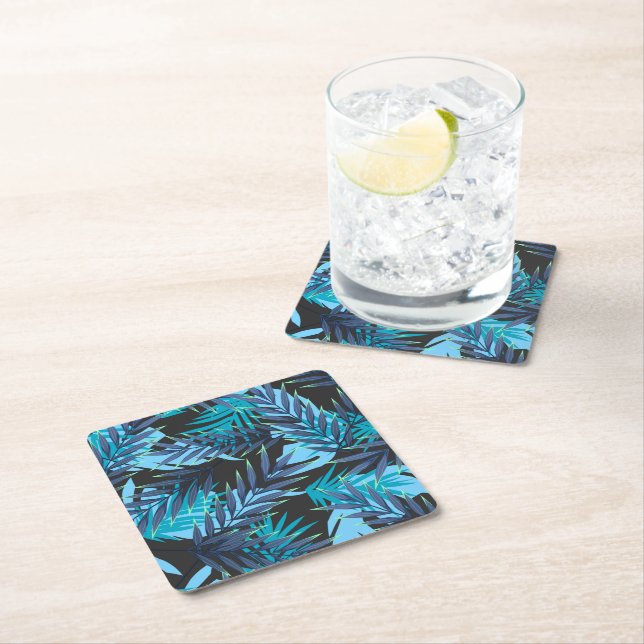 Porta-copo De Papel Quadrado Palmas tropicais do Porta copos Impressão (Insitu)