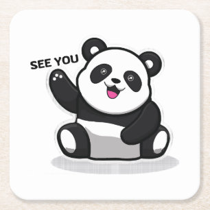 Porta-copo De Papel Quadrado panda bonitinho
