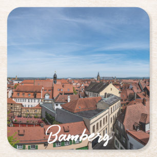 Porta-copo De Papel Quadrado Panorama vê a velha cidade de cima em Bamberg