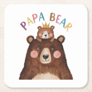 Porta-copo De Papel Quadrado Papa Bear