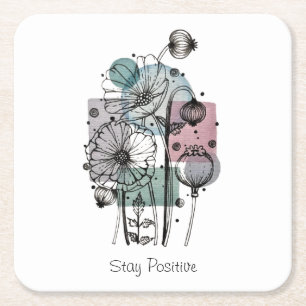 Porta-copo De Papel Quadrado Papagaios Em Tinta E Aquarela