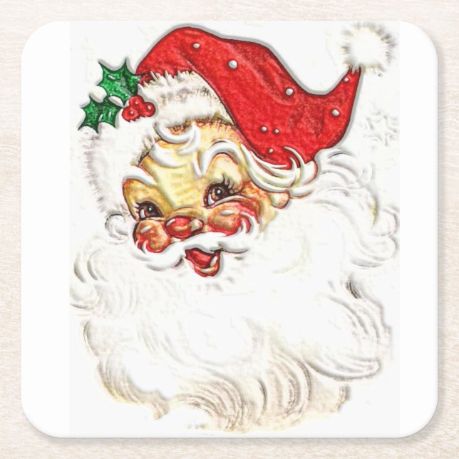 Porta-copo De Papel Quadrado Papai Noel (Frente)