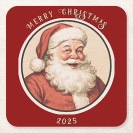 Porta-copo De Papel Quadrado Papai Noel Vintage Retro