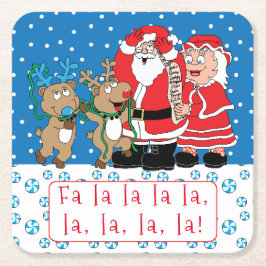 Porta-copo De Papel Quadrado Papais noeis de Natal