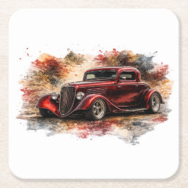 Porta-copo De Papel Quadrado Papel Absorvente de Carros Musculosos Americanos