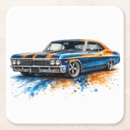 Porta-copo De Papel Quadrado Papel Absorvente de Carros Musculosos Americanos