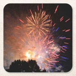 Porta-copo De Papel Quadrado Papel de Fogos de Artifício para Suporte de Copos