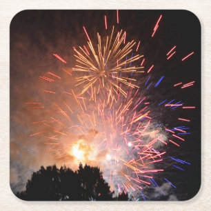 Porta-copo De Papel Quadrado Papel de Fogos de Artifício para Suporte de Copos