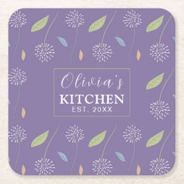 Porta-copo De Papel Quadrado Papel de Parede Floral Encantador Personalizado