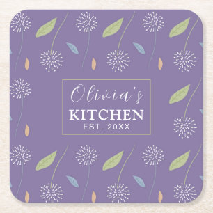Porta-copo De Papel Quadrado Papel de Parede Floral Encantador Personalizado