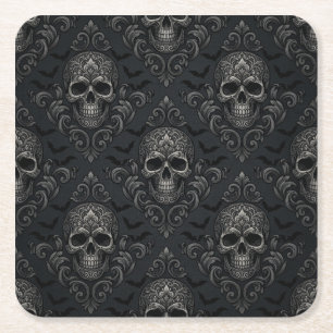 Porta-copo De Papel Quadrado Papel de seda gótico vitoriano vintage Halloween C