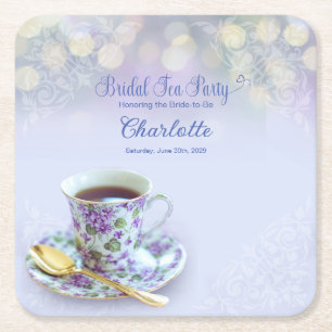 Porta-copo De Papel Quadrado Papel quadrado azul Chá de panela do Tea Party Vin