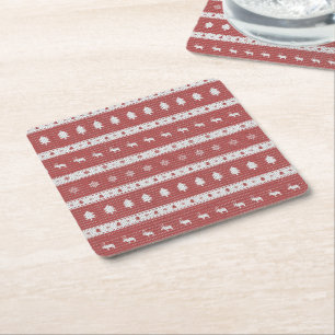 Porta-copo De Papel Quadrado Papel Vermelho Chic no Natal