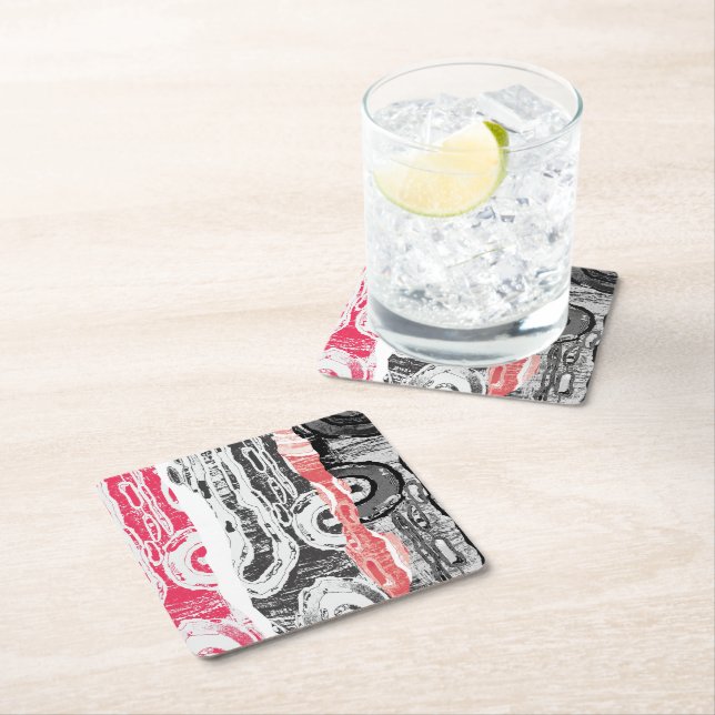 Porta-copo De Papel Quadrado Paper Coaster – Abstract Land (Insitu)