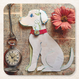 Porta-copo De Papel Quadrado Paper Dog Coaster