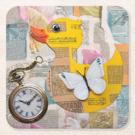 Porta-copo De Papel Quadrado Paper Duck Coaster