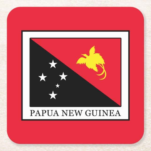 Porta-copo De Papel Quadrado Papua-Nova Guiné (Frente)