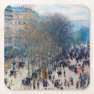 Porta-copo De Papel Quadrado Paris Boulevard, Claude Monet