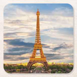 Porta-copo De Papel Quadrado Paris / Torre Eiffel
