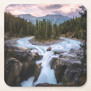 Porta-copo De Papel Quadrado Parque nacional de jaspe de Sunwapta Falls