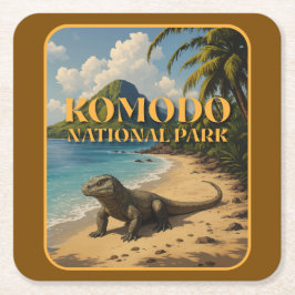 Porta-copo De Papel Quadrado Parque Nacional Komodo Indonésia