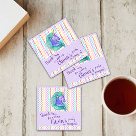 Porta-copo De Papel Quadrado Partido Aniversário de criança Magical do Unicórni