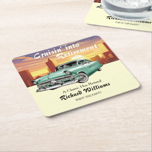 Porta-copo De Papel Quadrado Partido da Cidade do Retro-Automóvel Clássico de C