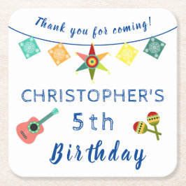 Porta-copo De Papel Quadrado Partido do Aniversário de criança Colorido do Fies