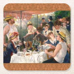 Porta-copo De Papel Quadrado Partido do Barco Renoir French Luncheon