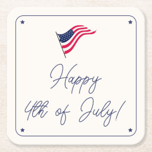 Porta-copo De Papel Quadrado Partido Moderno Mínimo dos EUA Bandeira 4 de julho