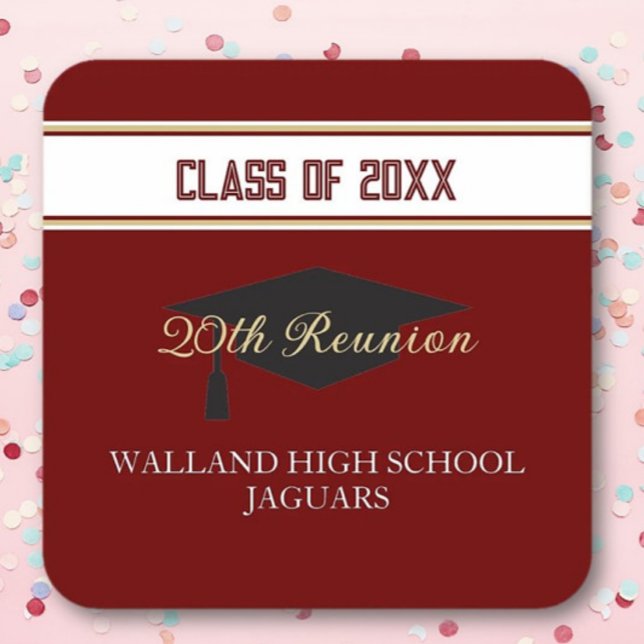 Porta-copo De Papel Quadrado Partytime! Reunião de Classe PERSONALIZADA (Criador carregado)