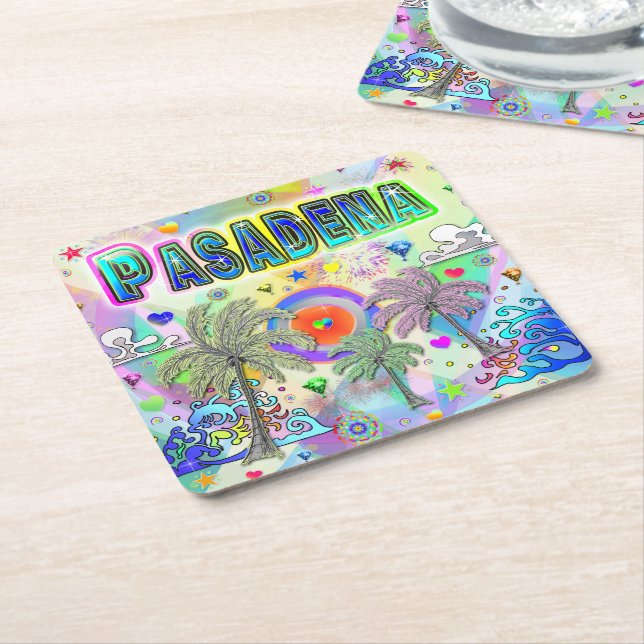 Porta-copo De Papel Quadrado Pasadena Deep Dream Porta copos (Inclinado)