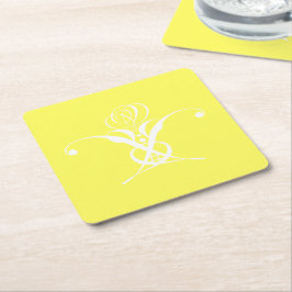 Porta-copo De Papel Quadrado Páscoa Amarelo do Pastor Flor Branco