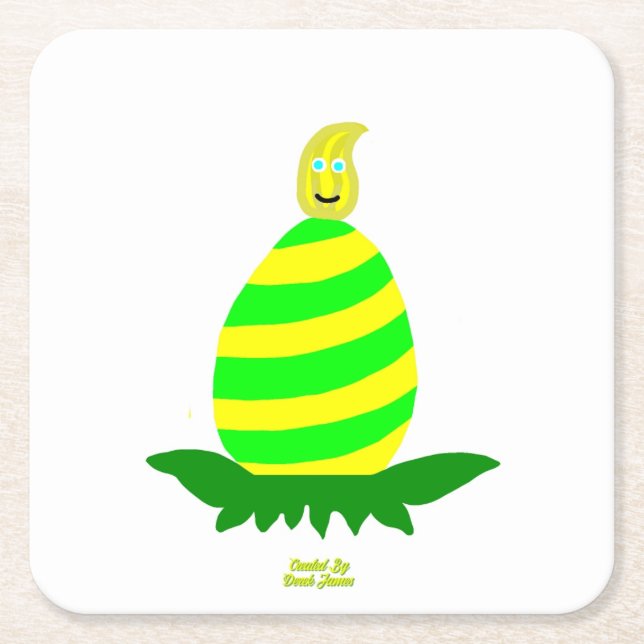 Porta-copo De Papel Quadrado Páscoa deseja Porta copos de papel quadrada (Frente)