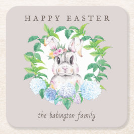 Porta-copo De Papel Quadrado Páscoa Floral Personalizada