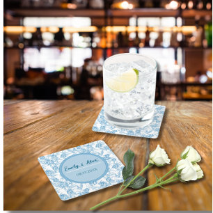 Porta-copo De Papel Quadrado Pássaro de galinha e Chá de fraldas de nome person