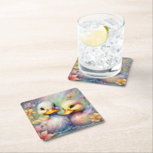 Porta-copo De Papel Quadrado Pássaros Arco-Íris Pato 1