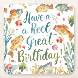 Porta-copo De Papel Quadrado Pássaros de Pesca: Pias-d'água com tema de anivers