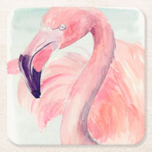 Porta-copo De Papel Quadrado Pastel Flamingo