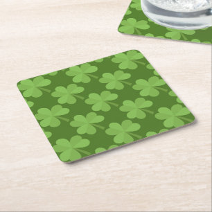 Porta-copo De Papel Quadrado Patrick Shamrock Irish Ireland Clovers Pattern