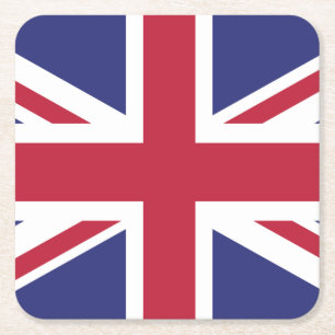 Porta-copo De Papel Quadrado Patriotic United Kingdom Flag