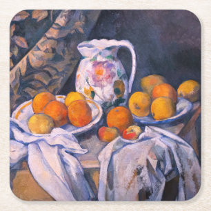 Porta-copo De Papel Quadrado Paul Cezanne - A Vida Estática com uma Cortina