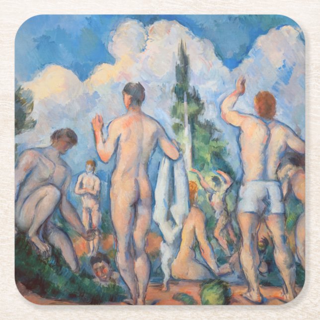 Porta-copo De Papel Quadrado Paul Cezanne - Bathers (Frente)