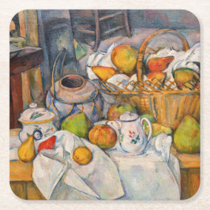 Porta-copo De Papel Quadrado Paul Cezanne - Natureza Morta com Cesta