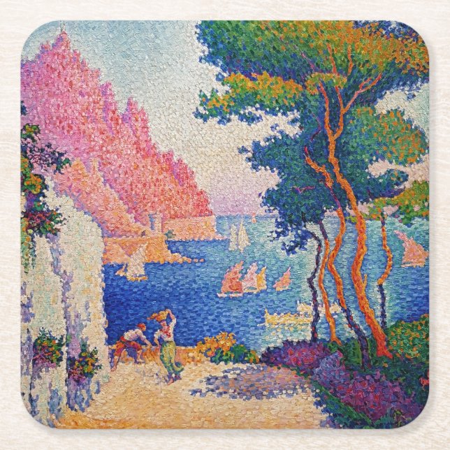 Porta-copo De Papel Quadrado Paul Signac - Capo di Noli (Frente)
