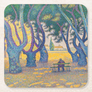Porta-copo De Papel Quadrado Paul Signac - Place des Lices, Santo-Tropez