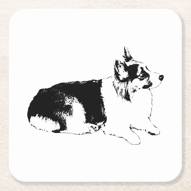 Porta-copo De Papel Quadrado Pausar Perfil Lateral (Frente)