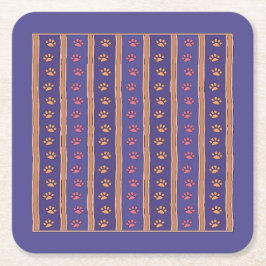 Porta-copo De Papel Quadrado Pawprint Pattern