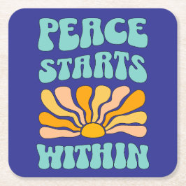 Porta-copo De Papel Quadrado Paz começa dentro